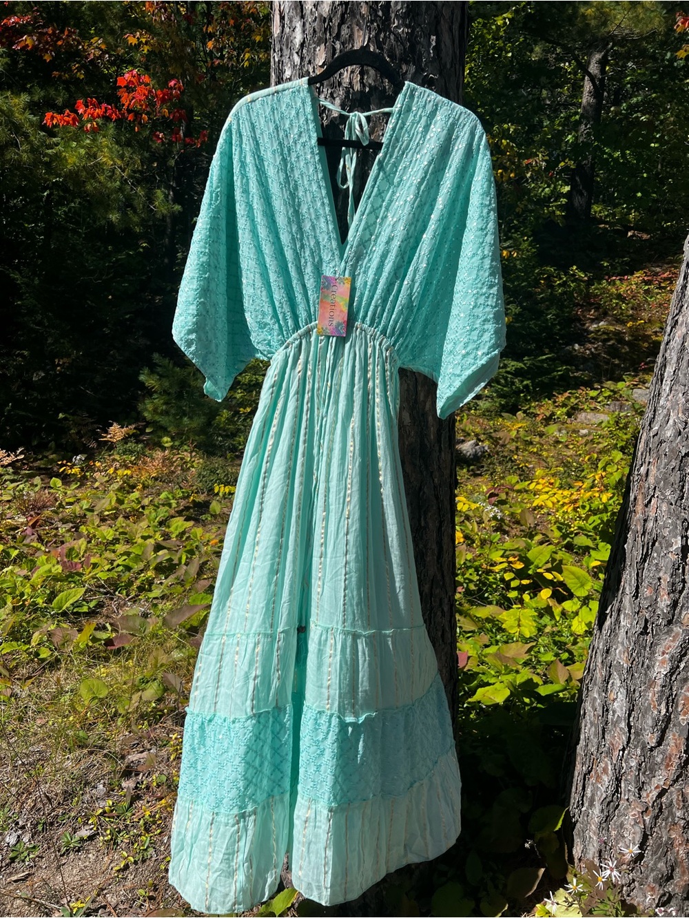 Mint Green V-Neck Women's Maxi Dress